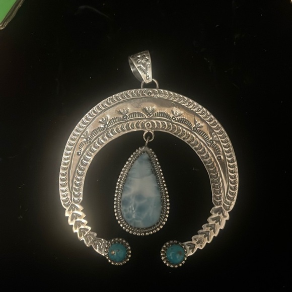 Sterling silver larimar pendant - Picture 1 of 3